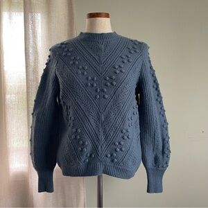 Sezane Blue Solal knit sweater Wool blend size Small preowned